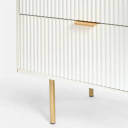 OHS Ribbed 5-Drawer Unit Engineered Wood Cabinet Storage in Cream - thumbnail 6