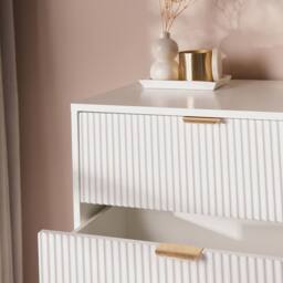 OHS Ribbed 5-Drawer Unit Engineered Wood Cabinet Storage in Cream - thumbnail 2