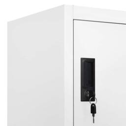 Berkfield Home Locker Cabinet White 90x40x180 cm Steel - Size: 90 x 40 x 180 cm - thumbnail 7