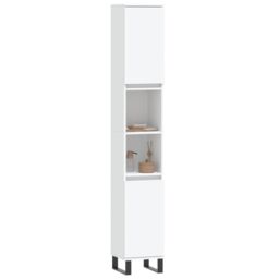 Berkfield Home Bathroom Cabinet White 30x30x190 cm Engineered Wood - Size: 30 x 30 x 190 cm - thumbnail 3