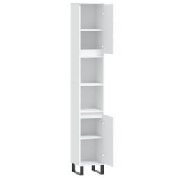 Berkfield Home Bathroom Cabinet White 30x30x190 cm Engineered Wood - Size: 30 x 30 x 190 cm - thumbnail 6