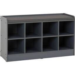 FORGEVIO Grey Fabric Steel Shoe Bench Seat Modern Hallway Space Saving Storage - thumbnail 1