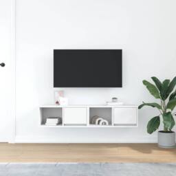 Berkfield Home TV Cabinets 2 pcs White 60x31x25.5 cm Engineered Wood - thumbnail 1
