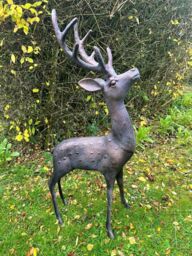 Inspirational Gifting Large Stag & Doe Deer Sculptures Garden Ornaments in Bronze - thumbnail 3