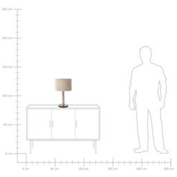 Wyld and Coco Beige Linen Table Lamp Matte Iron Base Scandinavian Modern - thumbnail 9