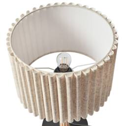 Wyld and Coco Beige Linen Table Lamp Matte Iron Base Scandinavian Modern - thumbnail 4