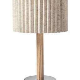 Wyld and Coco Beige Linen Table Lamp Matte Iron Base Scandinavian Modern - thumbnail 2