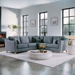The Great Sofa Company Jackson Large Chenille Corner Sofa in Blue