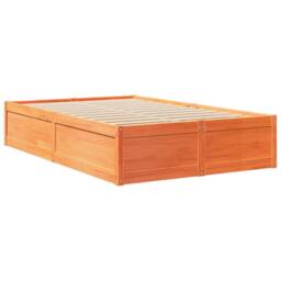 Berkfield Home Bed w/Drawers & Mattress Wax Brown 90x190 cm Single Solid Wood… - Size: Small Double - thumbnail 3