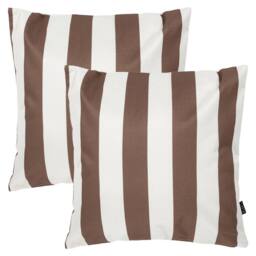 icon 2 Pack Cushion 43x43 Kyoto Fabric, Stripe, Chocolate - thumbnail 1