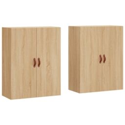 Berkfield Home Wall Mounted Cabinets 2 pcs Sonoma Oak 69.5x34x90 cm in Brown - thumbnail 2
