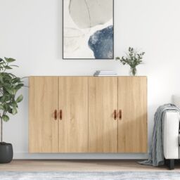 Berkfield Home Wall Mounted Cabinets 2 pcs Sonoma Oak 69.5x34x90 cm in Brown - thumbnail 1