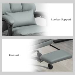 EONLION Executive Office Chair, PU Leather Desk Chair in Grey - Size: 100 cm - thumbnail 4