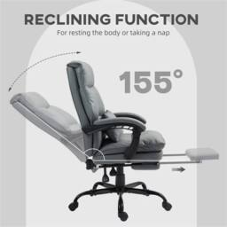 EONLION Executive Office Chair, PU Leather Desk Chair in Grey - Size: 100 cm - thumbnail 5