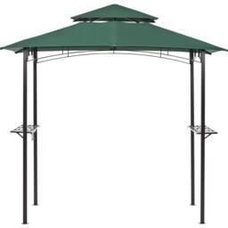 Wyld and Coco Garden Gazebo Dark Green Fabric Steel Frame 240 x 148 cm - thumbnail 2