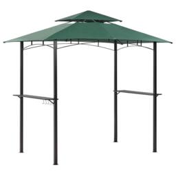 Wyld and Coco Garden Gazebo Dark Green Fabric Steel Frame 240 x 148 cm - thumbnail 3
