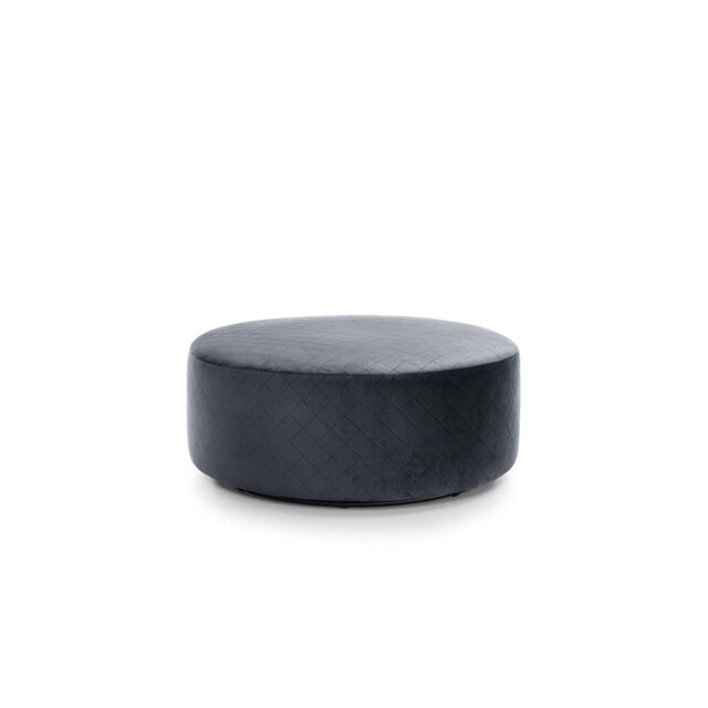 Abakus Direct Chicago Spill-Proof Velvet Large Quilted Swivel Footstool in Dark Grey - image 1
