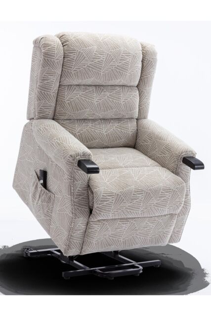 More4Homes Ashfield Electric Fabric Single Motor Rise Recliner Mobility Chair in Cream - image 1