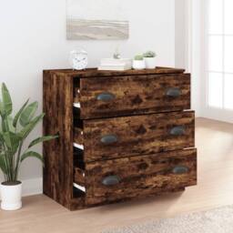 Berkfield Home Sideboard Smoked Oak 70x35.5x67.5 cm Engineered Wood in Brown - thumbnail 6