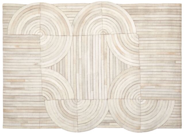 Orsina Bosie Safira Small Natural Hair On Leather Rug in White - image 1