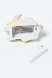 Homescapes White Rabbit Hollow Resin Key Keeper - thumbnail 3