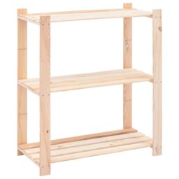 Berkfield Home 3-Tier Storage Racks 5 pcs 80x38x90 cm Solid Pinewood 150 kg in Beige - Size: 80 x 38 x 90 cm - thumbnail 3
