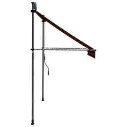 Berkfield Home Manual Retractable Awning with LED 200 cm Orange & Brown - thumbnail 5