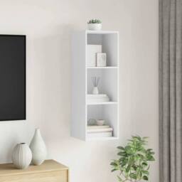 Berkfield Home Wall-mounted TV Cabinet White 37x37x107 cm Engineered Wood - Size: 37 x 37 x 107 cm - thumbnail 5