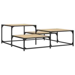Berkfield Home Coffee Table Sonoma Oak 107x107x40 cm Engineered Wood in Light Brown - Size: 107 x 107 x 40 cm - thumbnail 6