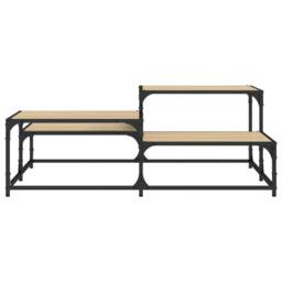 Berkfield Home Coffee Table Sonoma Oak 107x107x40 cm Engineered Wood in Light Brown - Size: 107 x 107 x 40 cm - thumbnail 5