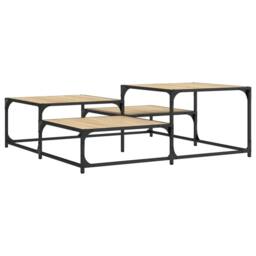 Berkfield Home Coffee Table Sonoma Oak 107x107x40 cm Engineered Wood in Light Brown - Size: 107 x 107 x 40 cm - thumbnail 1