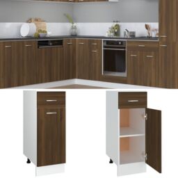 Berkfield Home Drawer Bottom Cabinet Brown Oak 30x46x81.5 cm Engineered Wood - thumbnail 1