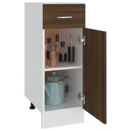 Berkfield Home Drawer Bottom Cabinet Brown Oak 30x46x81.5 cm Engineered Wood - thumbnail 4