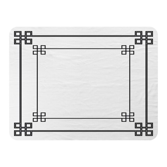 Benjamin Tate Design Roman Style Ornamental Frame Blanket in Natural - Size: 120 cm x 150 cm - image 1