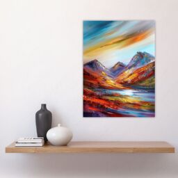 "Artery8 Cairngorms Heather Mountain Peak Hike Landscape Wall Art Print - Size: W12"" x H16""" - thumbnail 4
