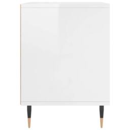 Berkfield Home Bedside Cabinet High Gloss White 40x35x50 cm Engineered Wood - Size: 40 x 35 x 50 cm - thumbnail 5