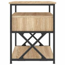 Berkfield Home Bedside Cabinet Sonoma Oak 40x42x55 cm Engineered Wood in Brown - Size: 40 x 42 x 55 cm - thumbnail 7