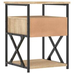 Berkfield Home Bedside Cabinet Sonoma Oak 40x42x55 cm Engineered Wood in Brown - Size: 40 x 42 x 55 cm - thumbnail 8