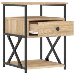 Berkfield Home Bedside Cabinet Sonoma Oak 40x42x55 cm Engineered Wood in Brown - Size: 40 x 42 x 55 cm - thumbnail 6