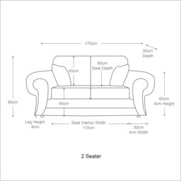 Furnishings For Less UK Portland Fabric 2 Seater Sofa Chesterfield Rolled Arms Fabric & Leather Like Sofa in Black - thumbnail 4