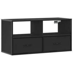 Berkfield Home TV Cabinet Black 80x31x39.5 cm Engineered Wood & Metal - thumbnail 1