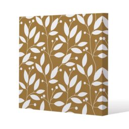 Benjamin Tate Design White Leaves (Canvas Print) / 90 x 90 x 4cm in Natural - Size: 90 x 90 x 4 cm - thumbnail 1