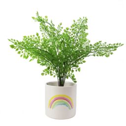 Leaf 12cm Ceramic Rainbow Multicolour Ceramic Planter in Pink - thumbnail 2