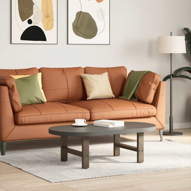 Berkfield Home Coffee Table Legs Natural Steel 2 pcs 50x(30-31) cm Steel in Grey - image 1