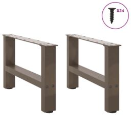 Berkfield Home Coffee Table Legs Natural Steel 2 pcs 50x(30-31) cm Steel in Grey - thumbnail 4