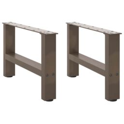 Berkfield Home Coffee Table Legs Natural Steel 2 pcs 50x(30-31) cm Steel in Grey - thumbnail 2