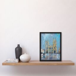 "Artery8 Cathedral Church St Peter York Minster Painting Framed Art Print in Blue - Size: W12"" x H16""" - thumbnail 4