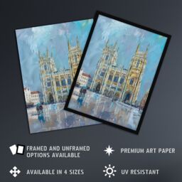 "Artery8 Cathedral Church St Peter York Minster Painting Framed Art Print in Blue - Size: W12"" x H16""" - thumbnail 2