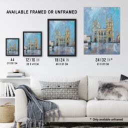 "Artery8 Cathedral Church St Peter York Minster Painting Framed Art Print in Blue - Size: W12"" x H16""" - thumbnail 3