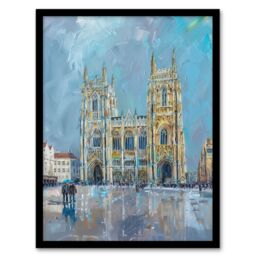 "Artery8 Cathedral Church St Peter York Minster Painting Framed Art Print in Blue - Size: W12"" x H16""" - thumbnail 1
